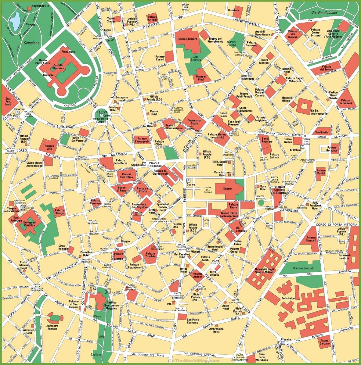밀라노 시티 지도